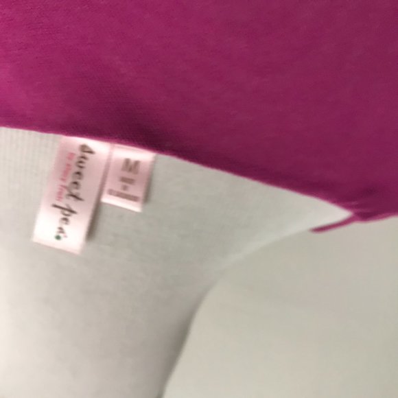 Sweet Pea pink mesh crossover faux wrap top stretch M - Picture 5 of 5